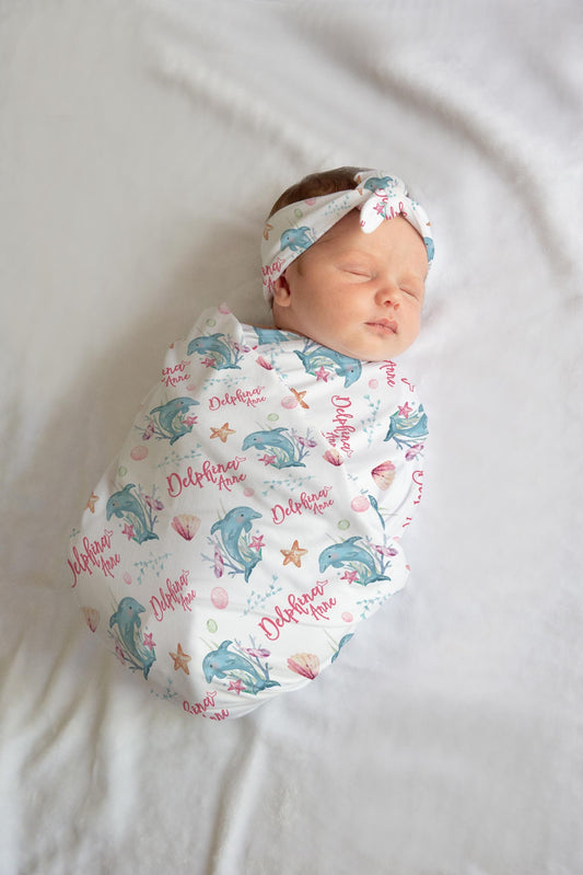 Dolphin Sea Life Swaddle Blanket Set, O23