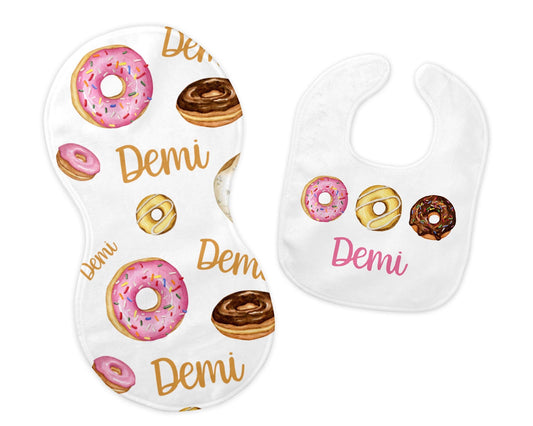 Donut Bib and Burp Cloth Set, G27