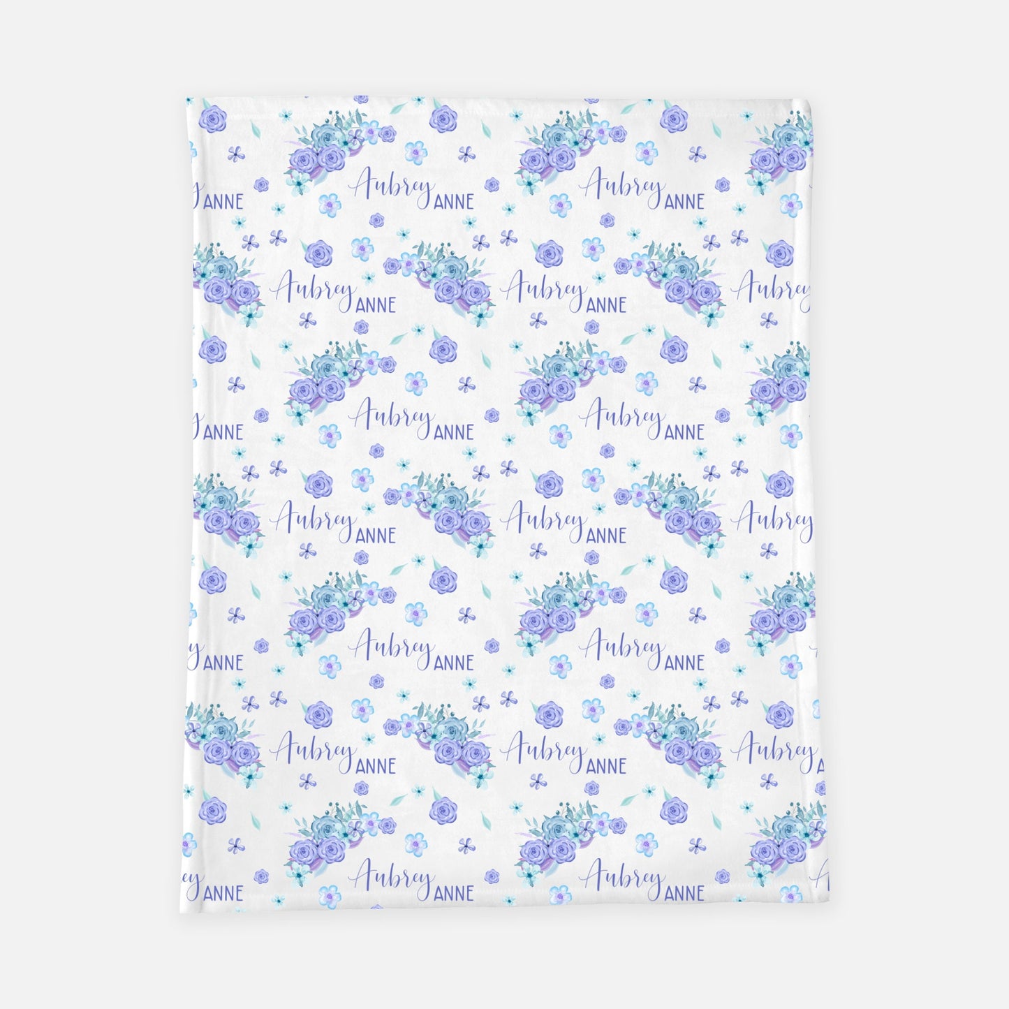 Purple and Blue Floral Girl Swaddle Blanket, F70