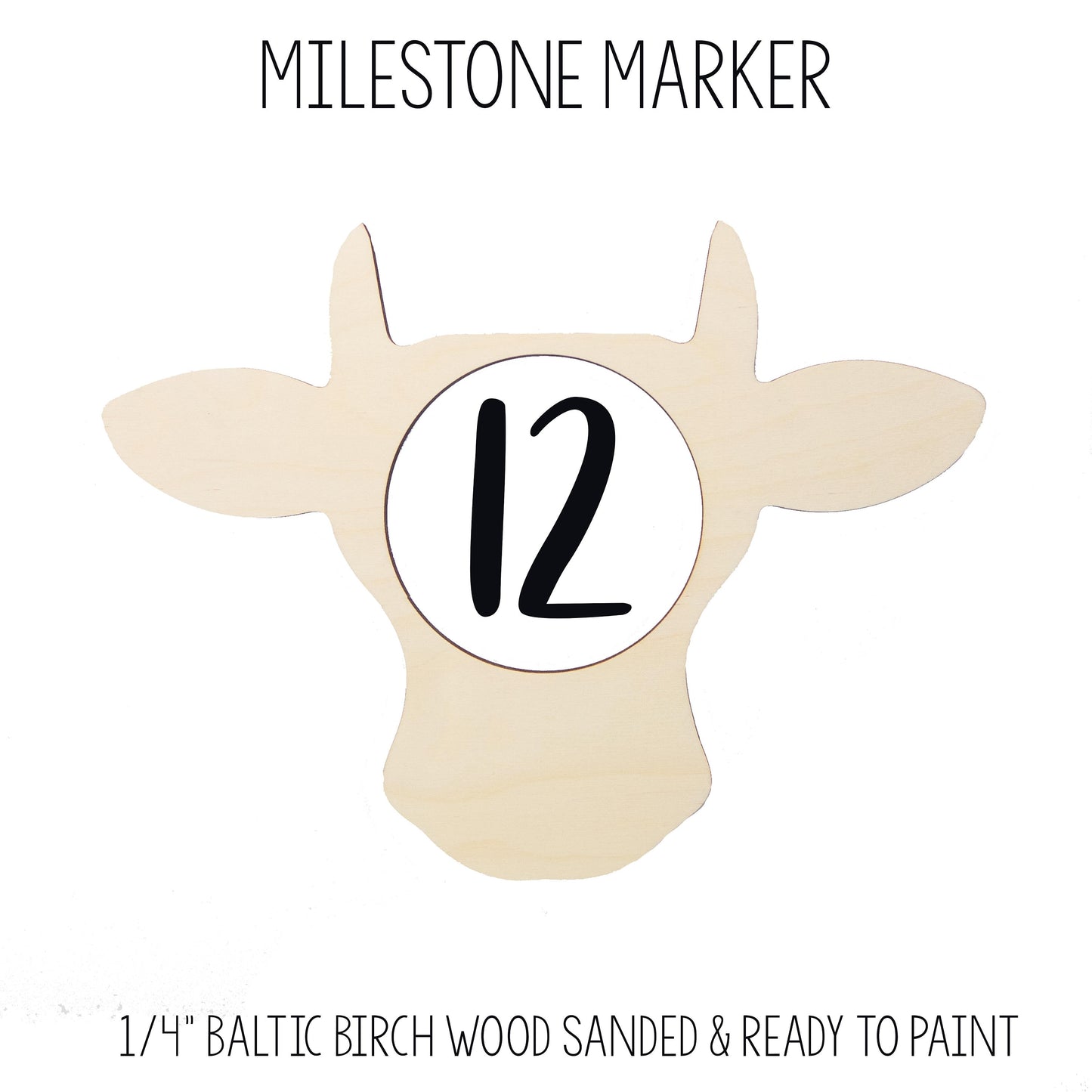 Cow Milestone Marker for Milestone Blanket