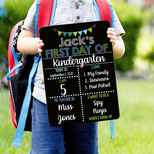 Reusable First and Last Day of School Sign, Liquid Chalk, Blue Teal