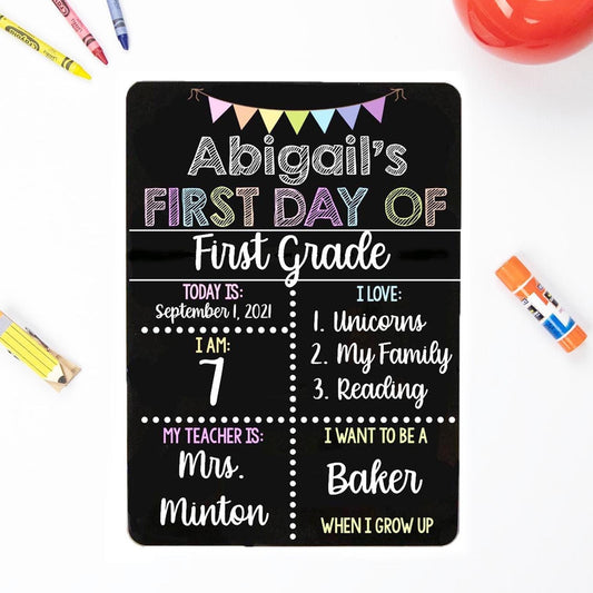 First Day of School Liquid Chalk Sign, Classic Pastel