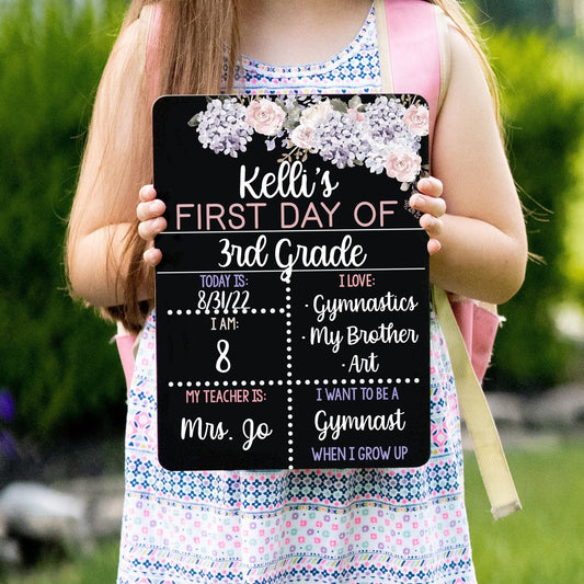 First and Last Day of School, Liquid Chalk Dry Erase School Board, Hydrangea Sign