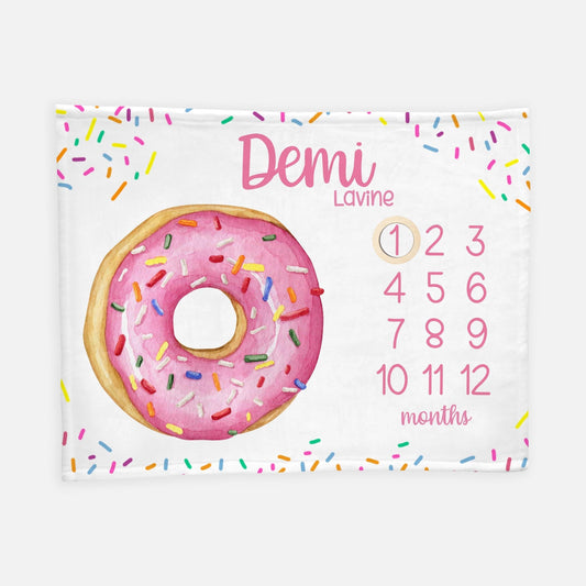 Pink Donut Milestone Blanket, G27