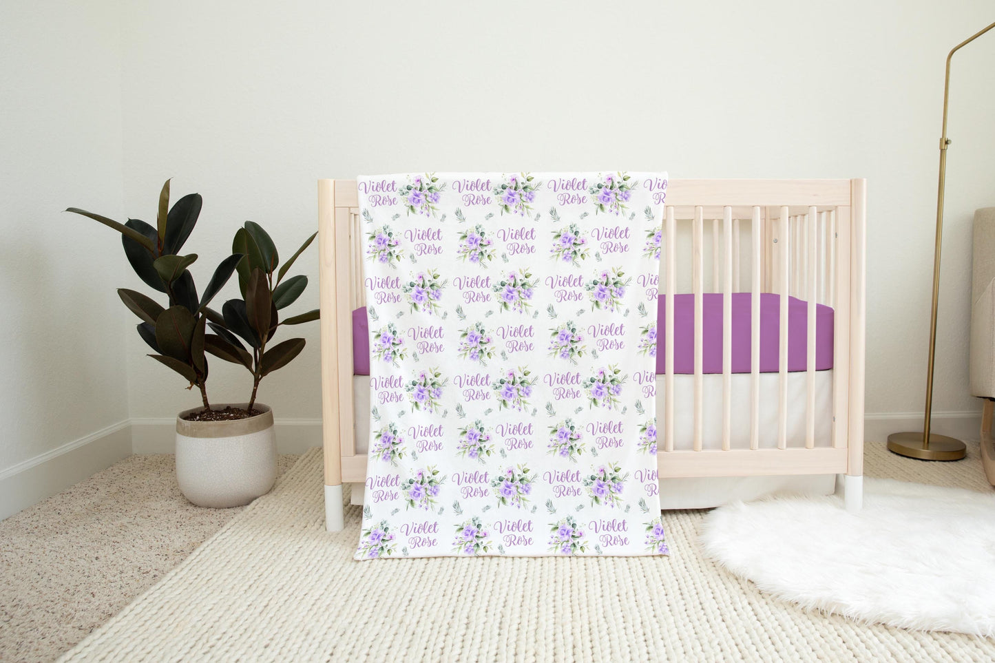 Violet Roses Swaddle Set, F67