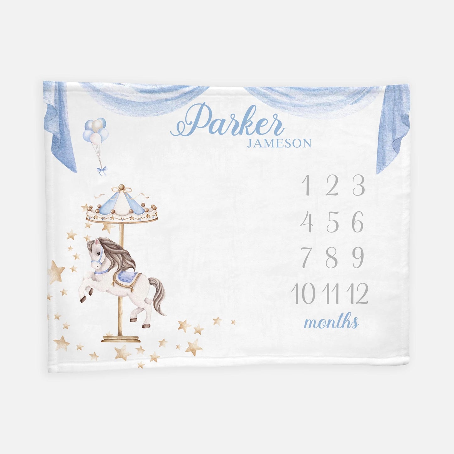 Carousel Baby Milestone Blanket, B31