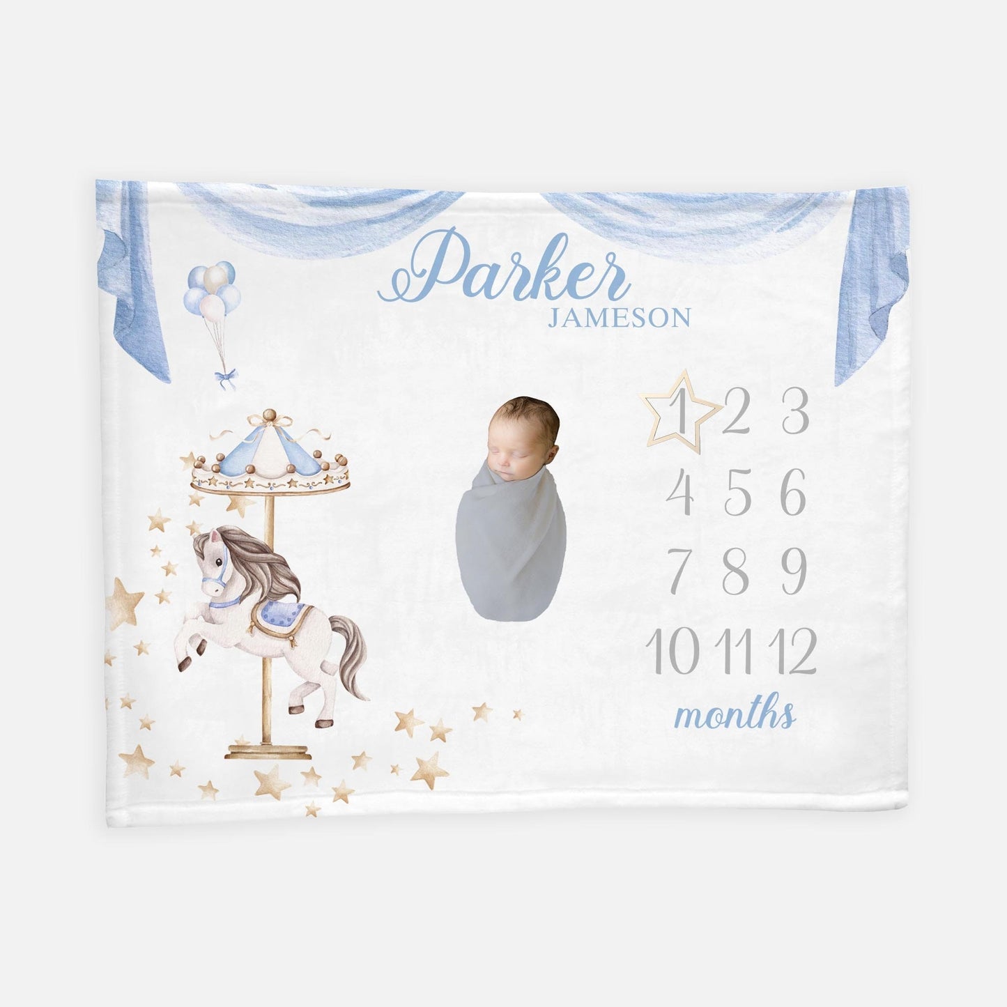 Carousel Baby Milestone Blanket, B31