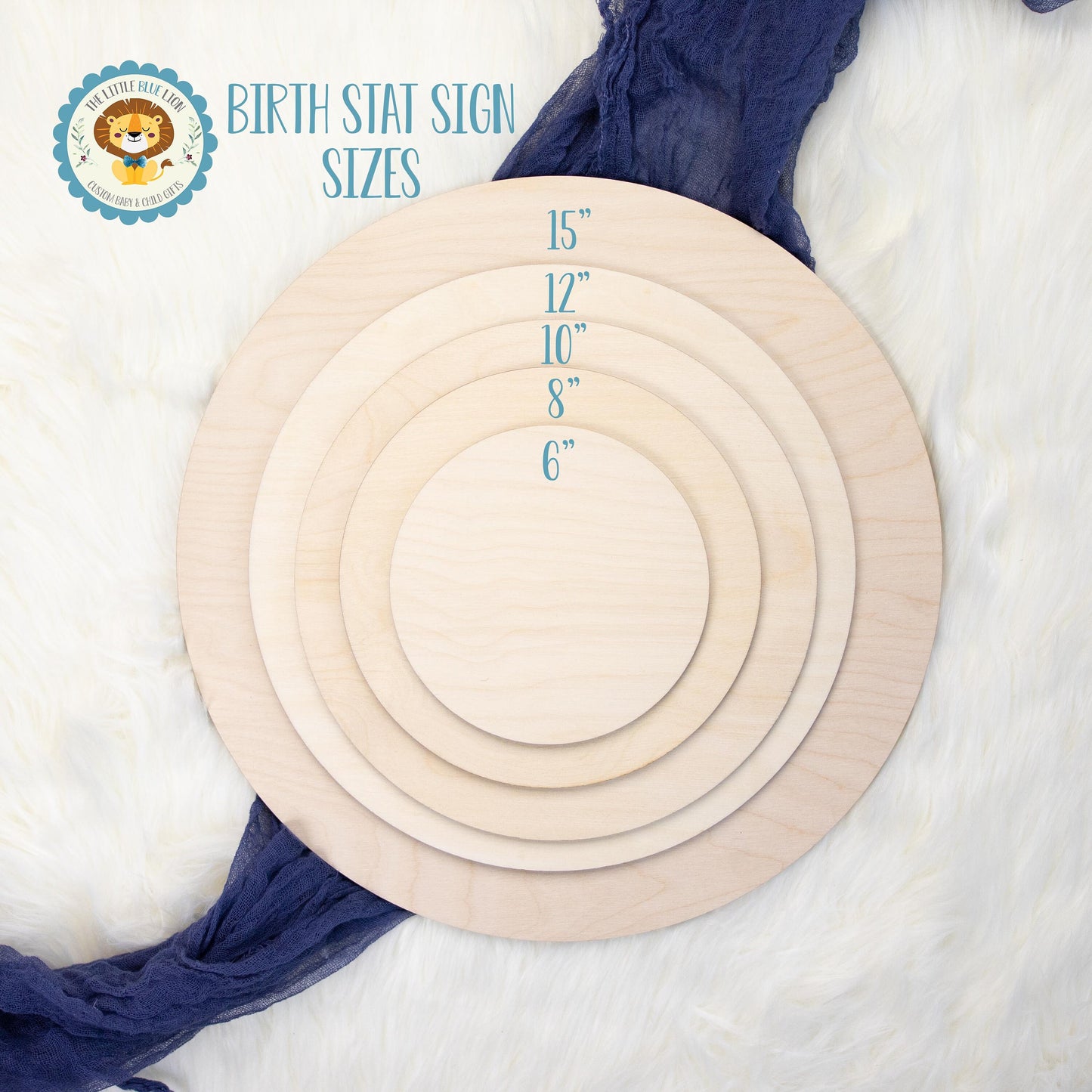 Forest Round Wood Birth Stat Sign