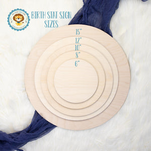 Bear Lullaby Wooden Birth Stat Sign, Boy Moon, B36