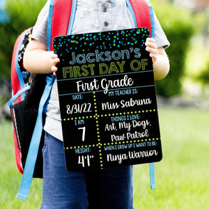 First and Last Day of School, Liquid Chalk Dry Erase School Board, Blue and Green