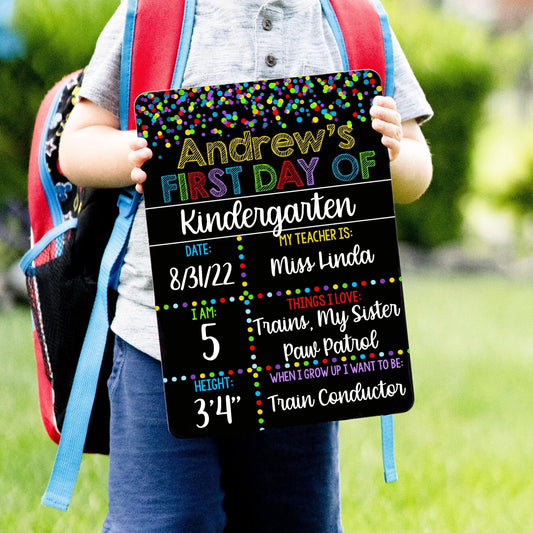 Reusable First and Last Day of School Sign, Liquid Chalk, Primary Colors