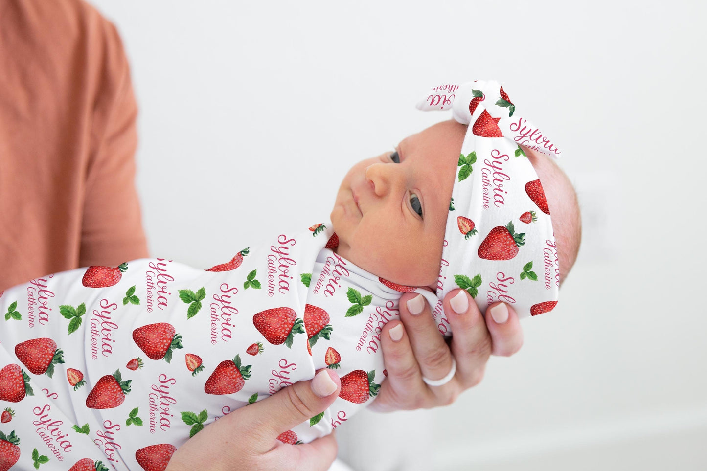 Strawberry Baby Swaddle Blanket, Fruit blanket, G88