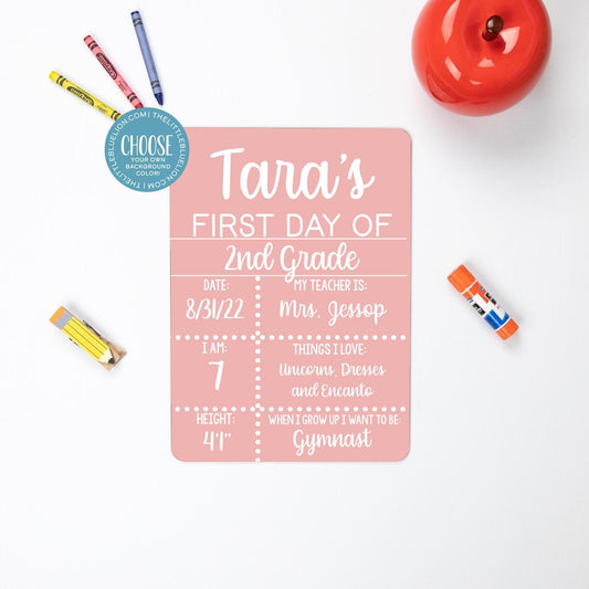 First Day of School Liquid Chalk Sign, Choose Your Own Color School Sign