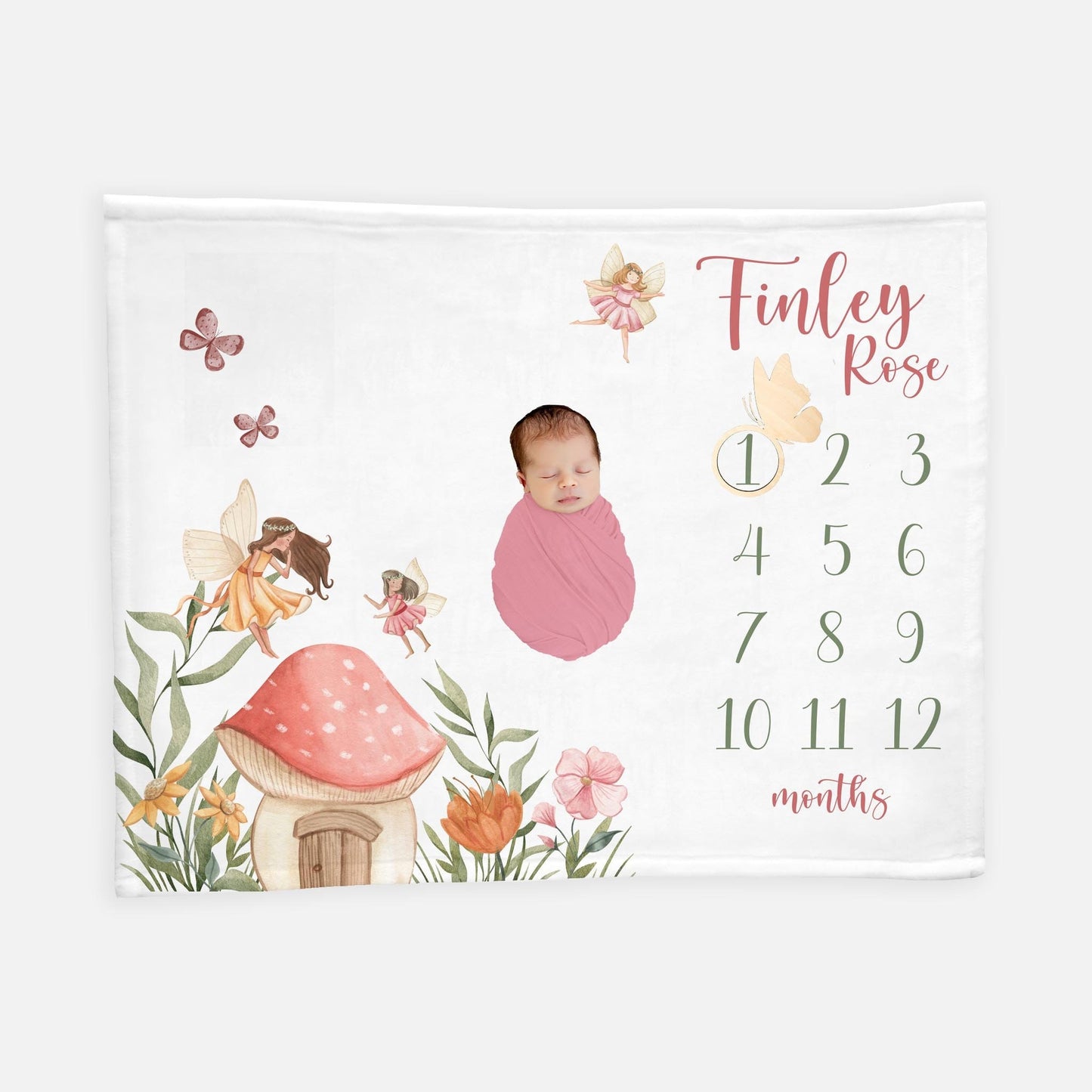 Fairy Baby Girl Milestone Blanket, G31