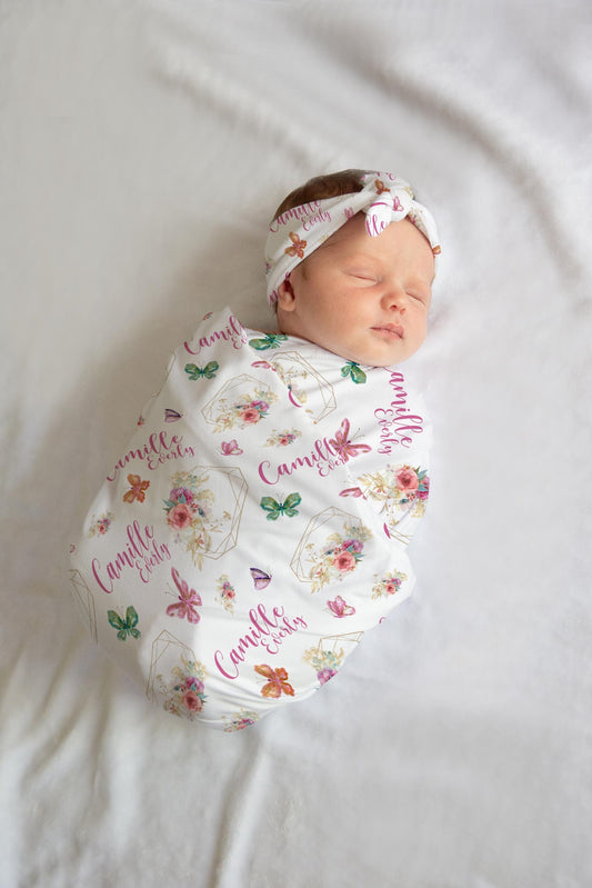 Glitter Butterfly Swaddle Set