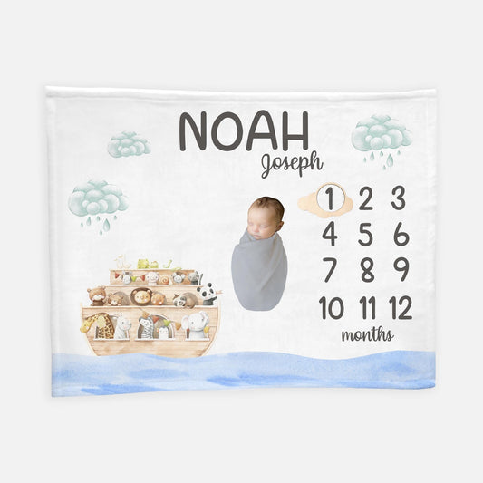 Noah's Ark Milestone Blanket, S35