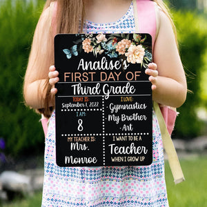 First and Last Day of School, Liquid Chalk Dry Erase School Board, Boho Floral