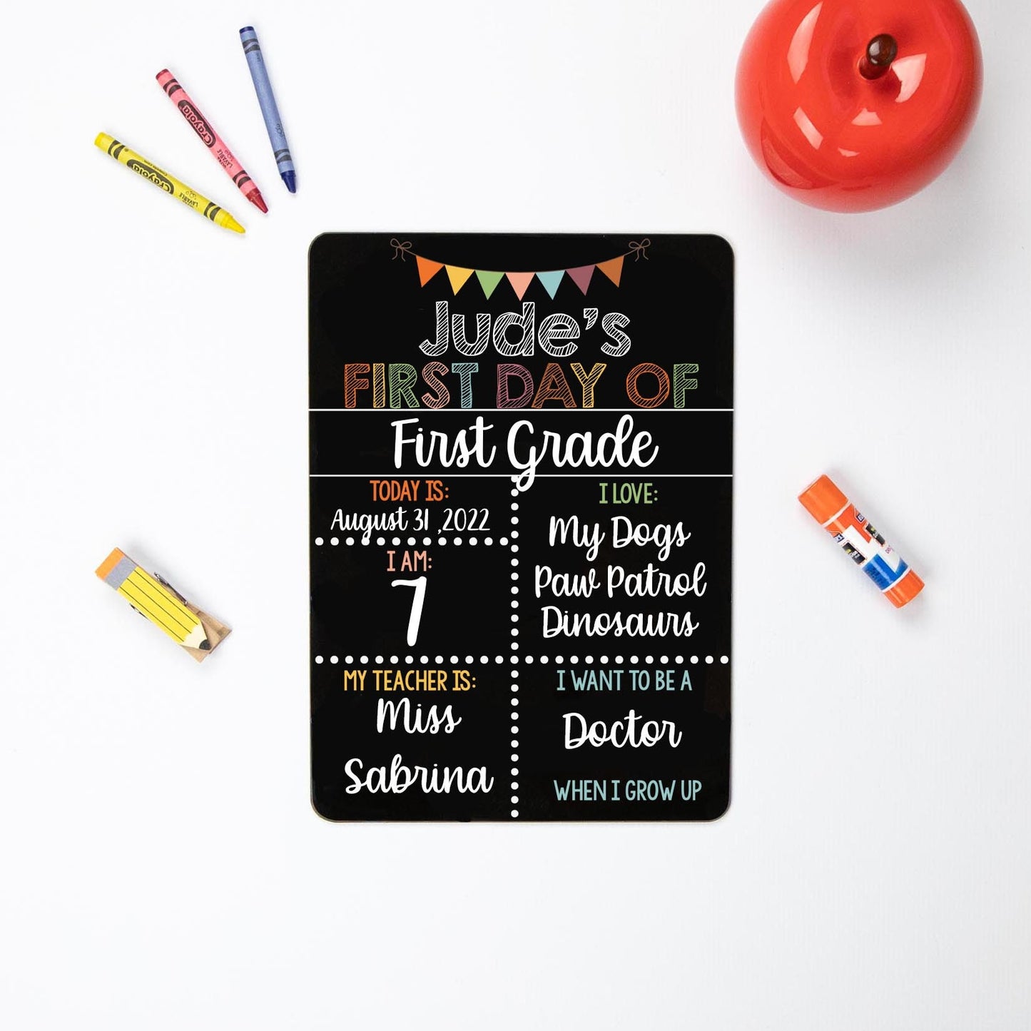 Reusable First and Last Day of School Sign, Liquid Chalk, Classic Boho