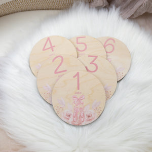 Ballet Ballerina Wood Milestone Cards, G28