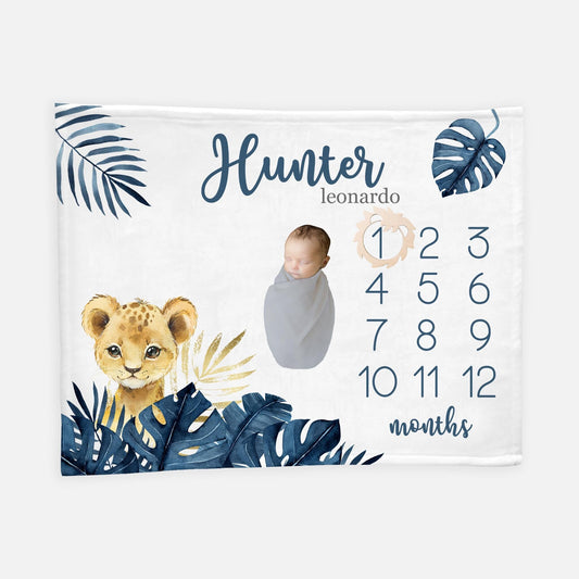 Lion Milestone Blanket, Safari Jungle S31