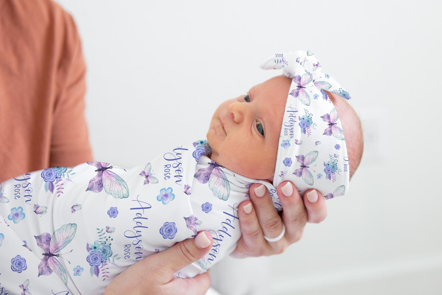 Lavender and Mint Butterfly Swaddle Set, F70