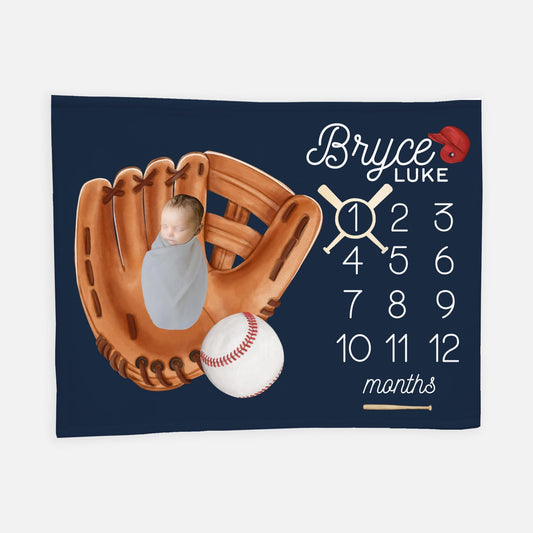 Boy Baseball Milestone Blanket, B35