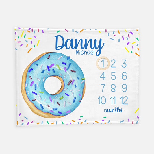 Blue Donut Milestone Blanket, B29