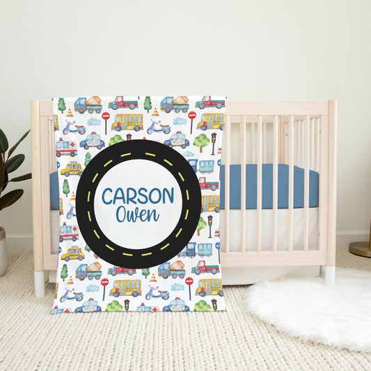 Transport Nursery Baby Blanket, Boy Car Nursery T40