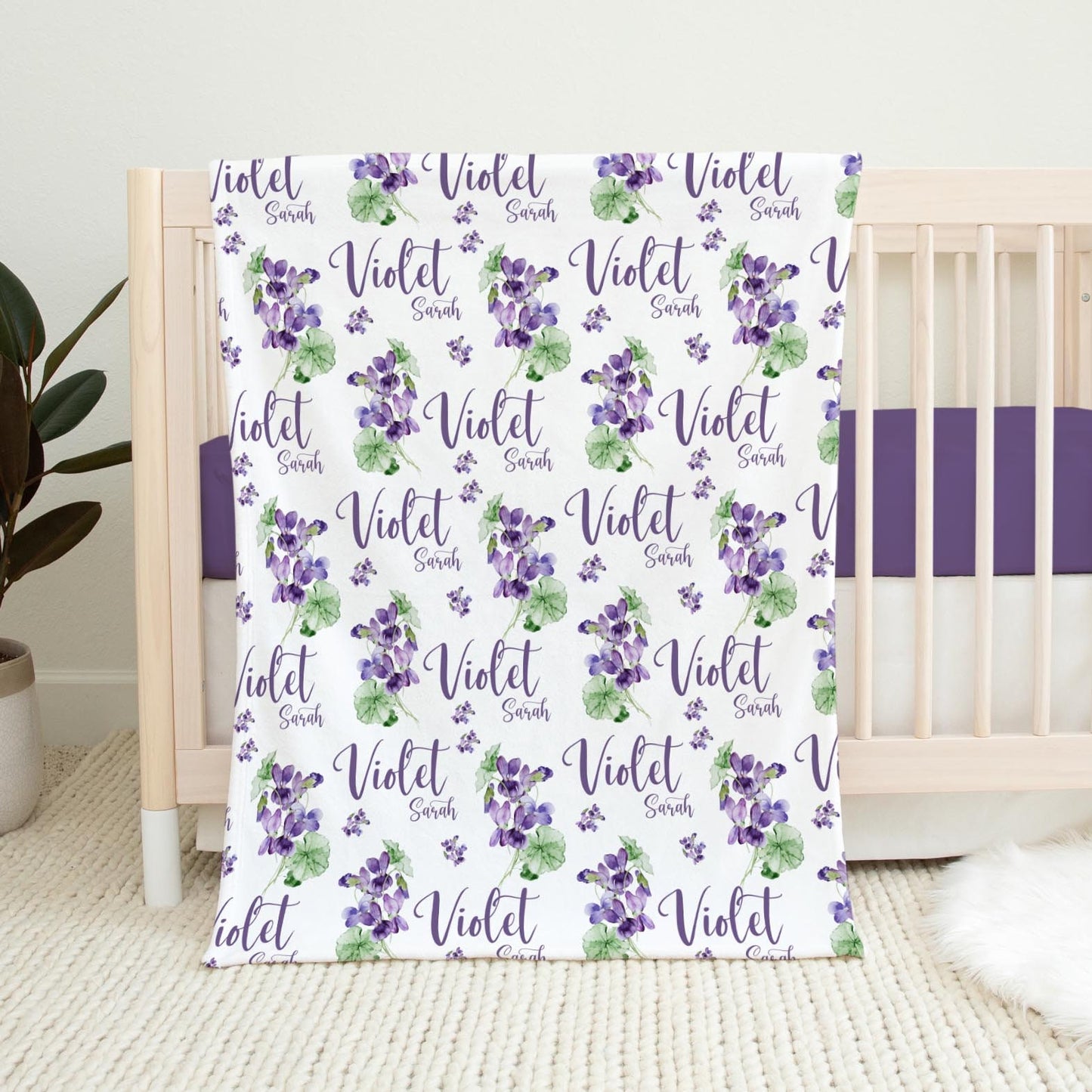 Violet Flowers Swaddle Set, F72