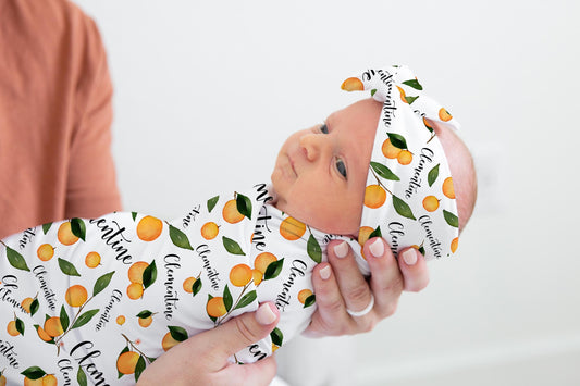 Oranges Baby Swaddle Blanket, Summer Fruit F50