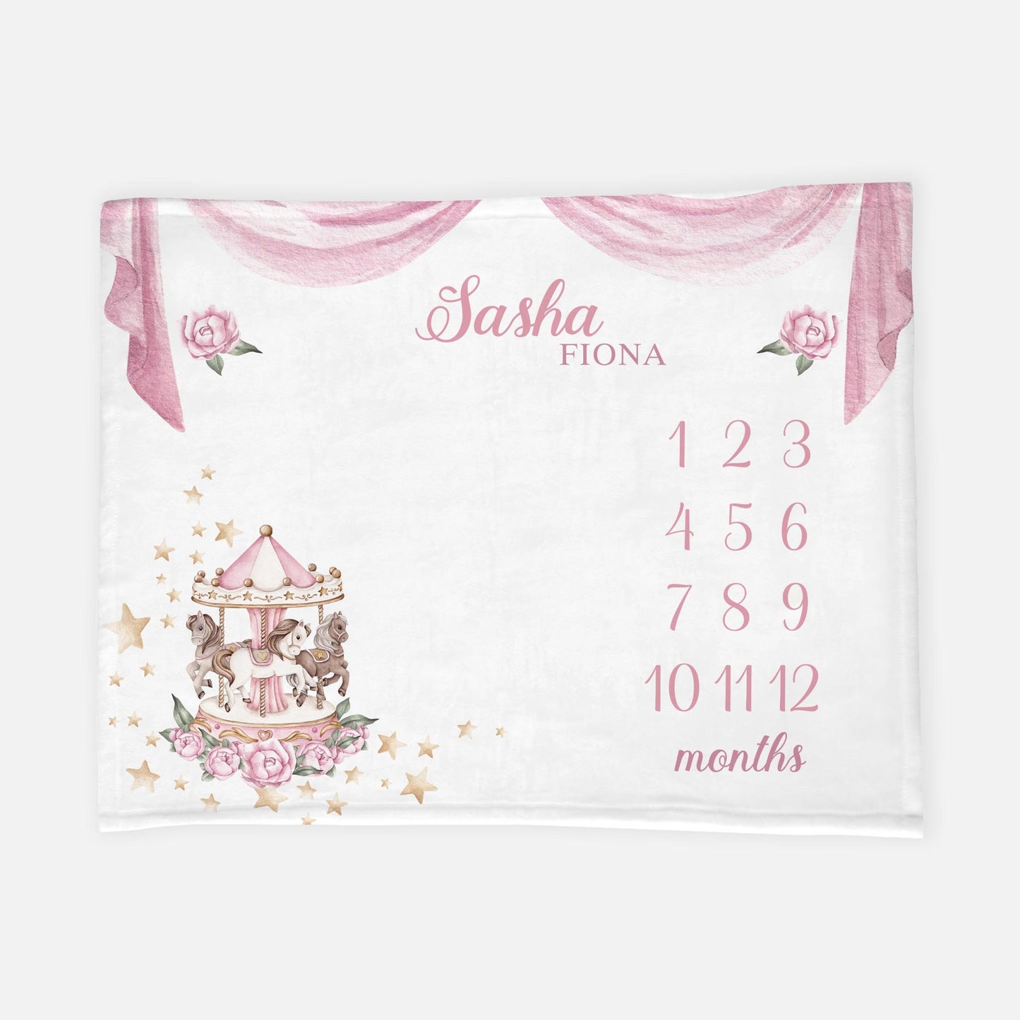 Carousel Baby Milestone Blanket, G30