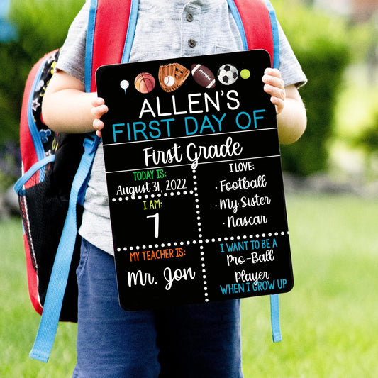 First and Last Day of School, Liquid Chalk Dry Erase School Board, Sports