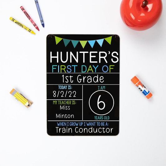 First Day of School Liquid Chalk Sign, Blue Teal