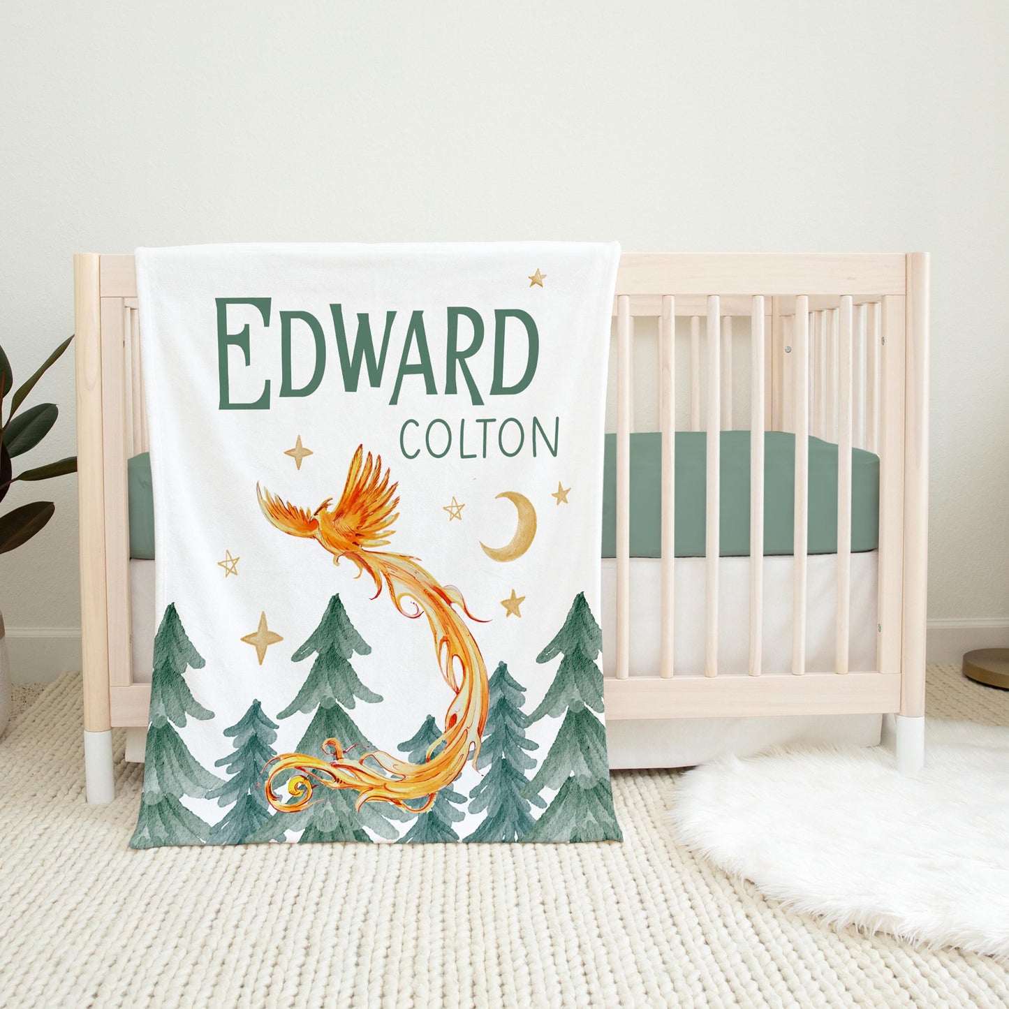 Personalized Phoenix Baby Blanket, Fantasy B30