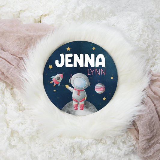 Girl Outer Space Name Sign, Rocket T41