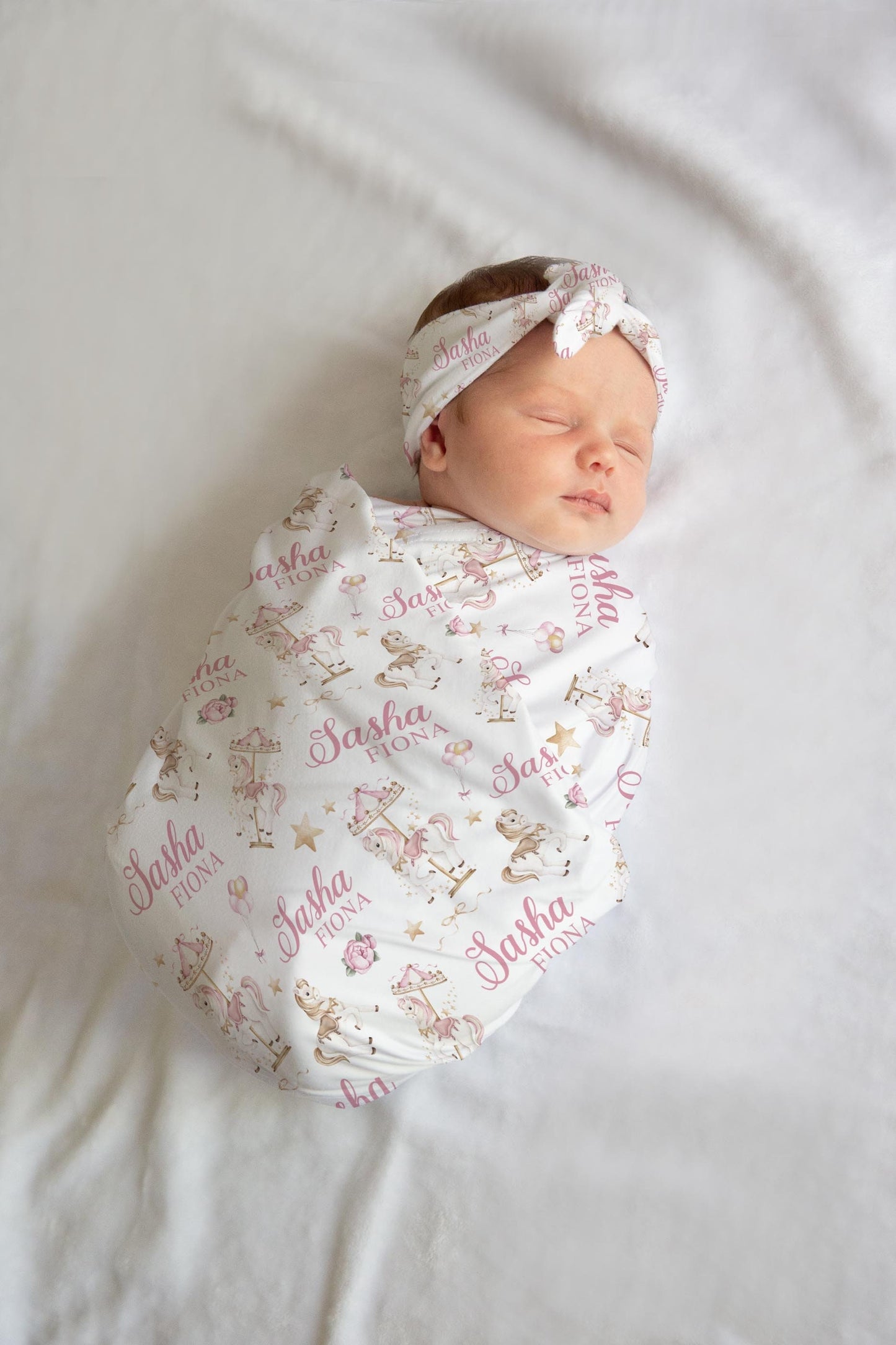 Girl Carousel Swaddle Set, G30