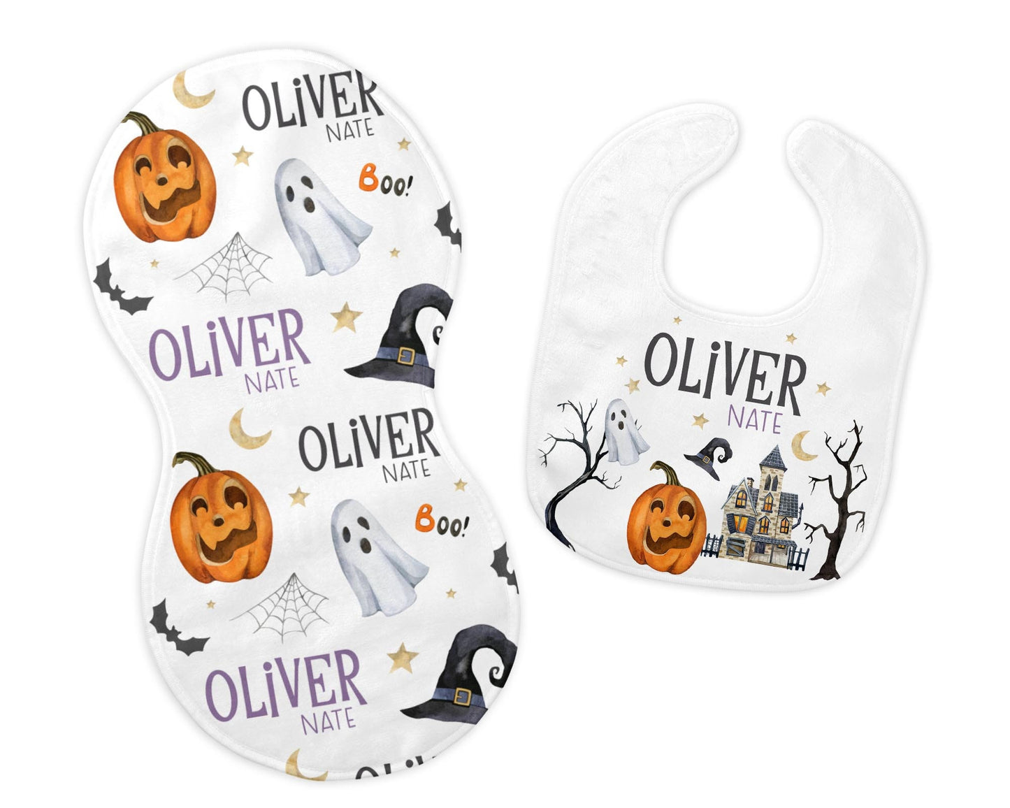 Halloween Bib and Burp Cloth Set, B32