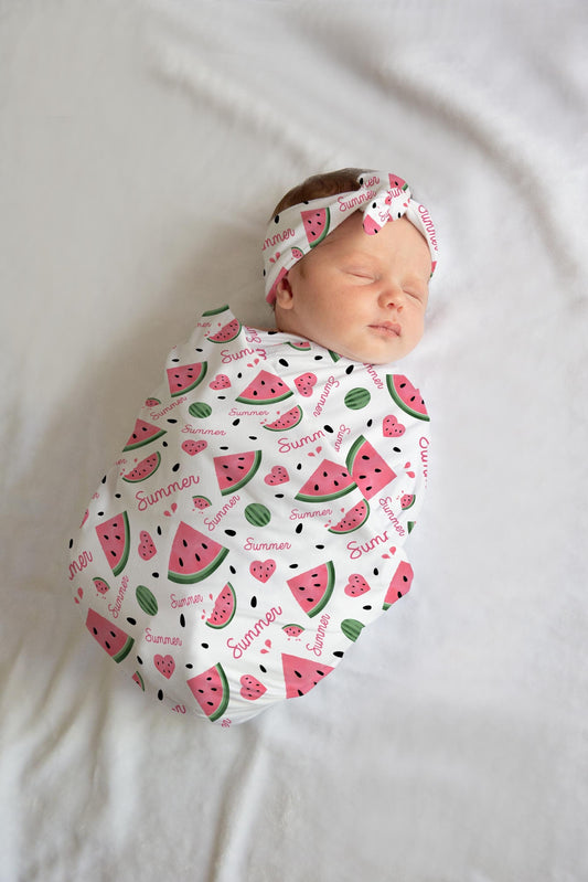 Watermelon Baby Swaddle Blanket, Fruit blanket, G29