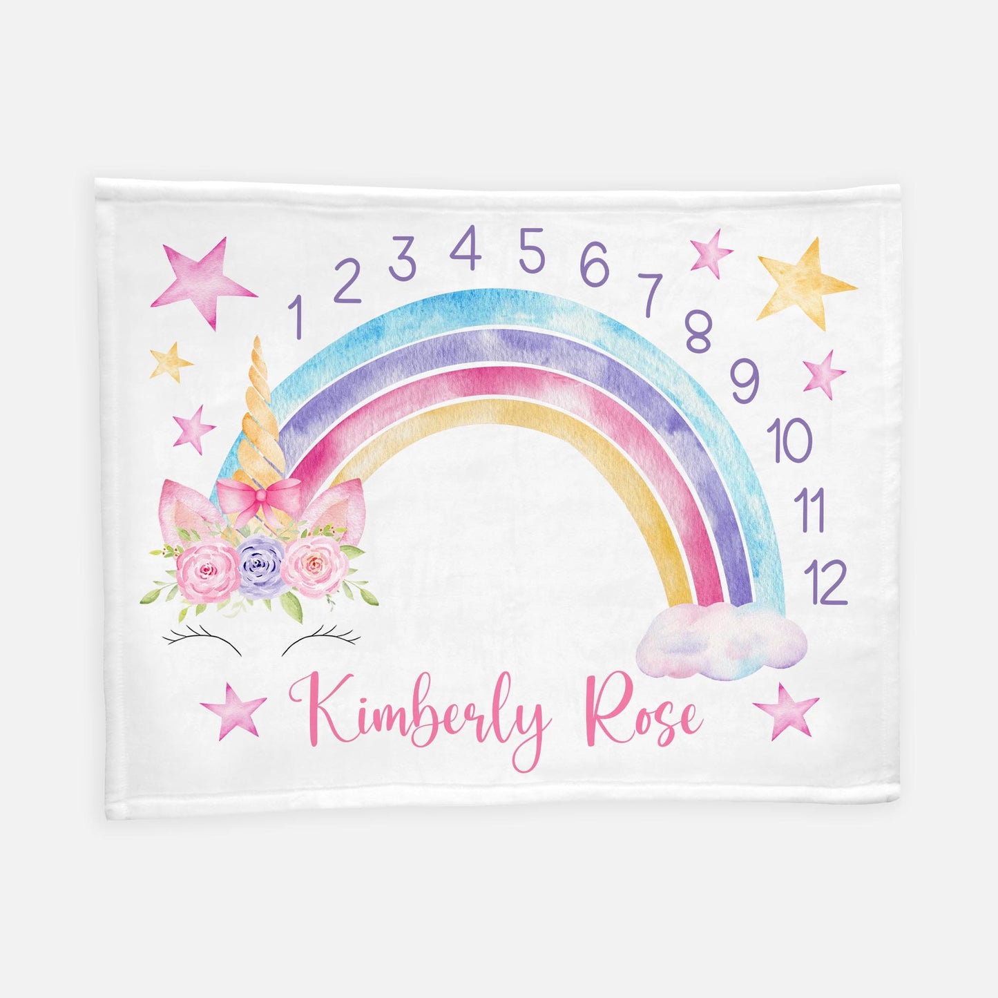 Unicorn Milestone Blanket, Rainbow G33