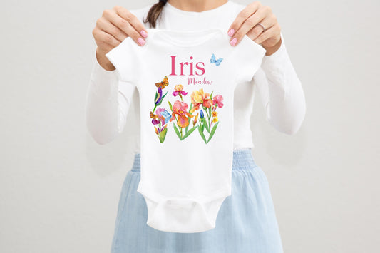 Iris Flower Baby Bodysuit, F71