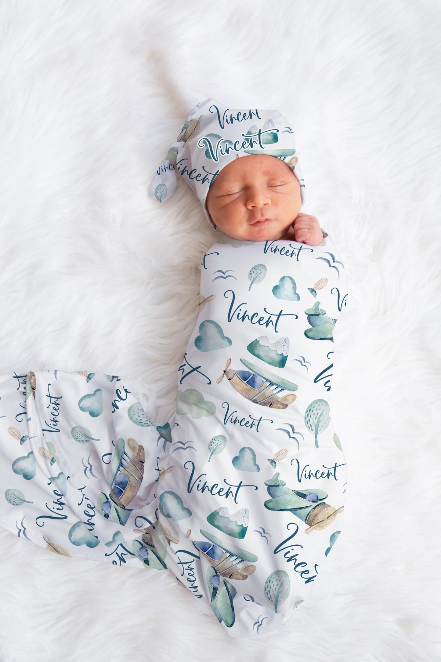 Airplane Swaddle Set, Adventure Awaits T44