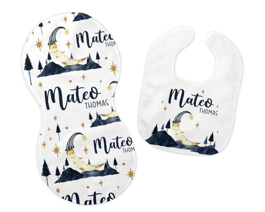 Moon Forest Bib and Burp Cloth Set, T38