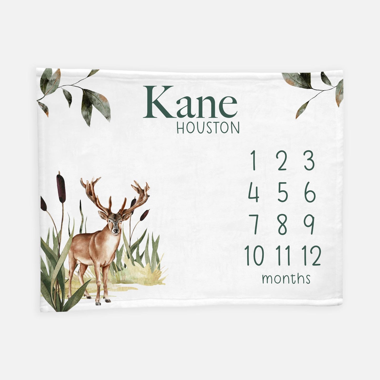 Buck Deer Antlers Milestone Blanket, W35