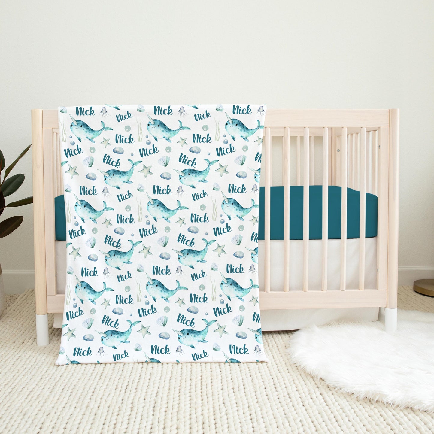 Narwhal Swaddle Set, Under the Sea, O28