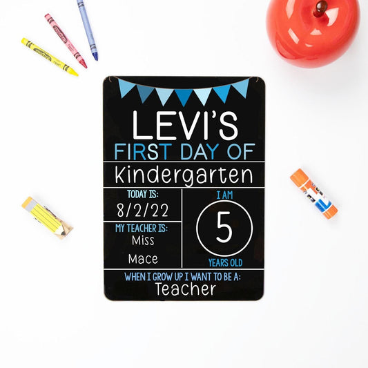 First Day of School Liquid Chalk Sign, Blue Theme