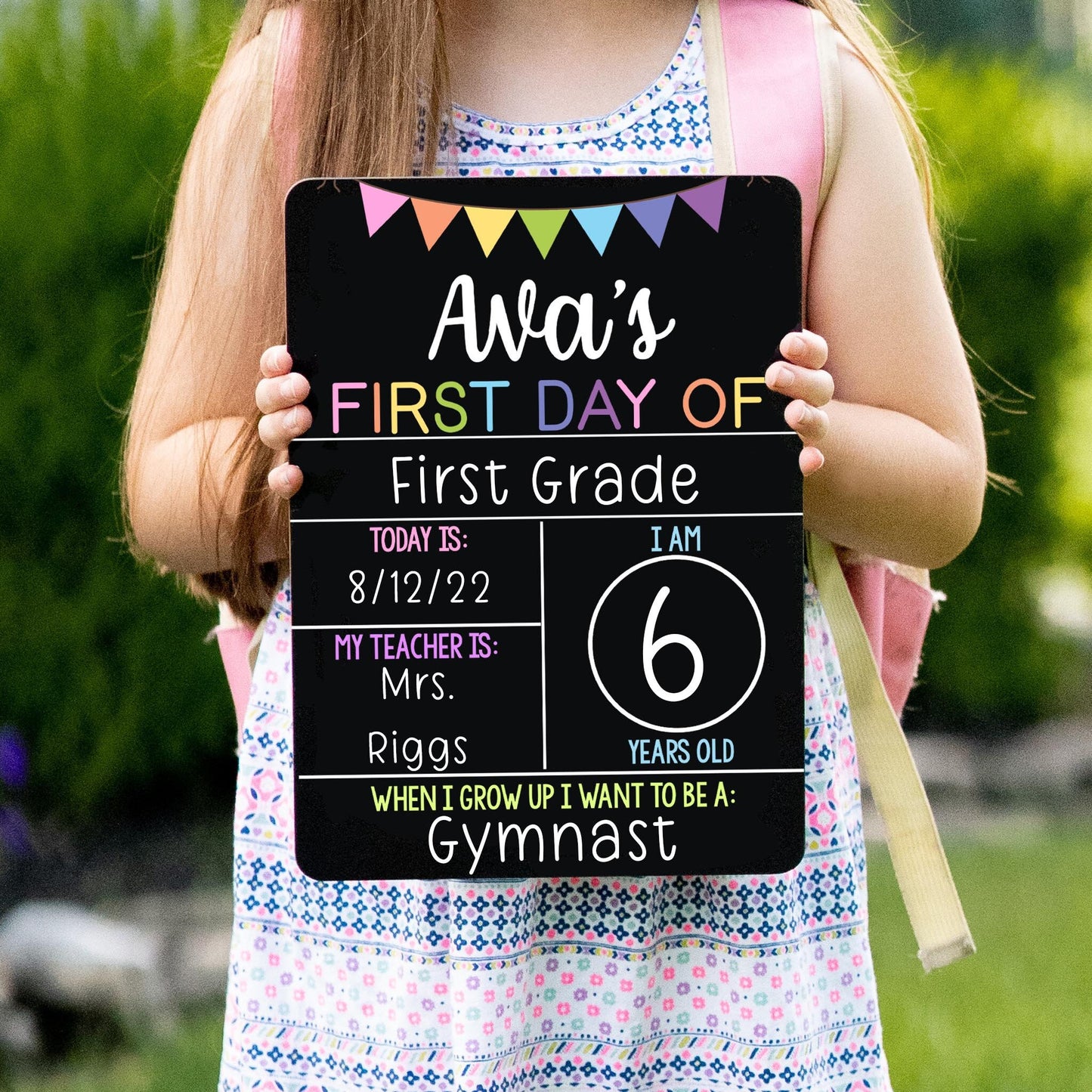 First Day of School Liquid Chalk Sign, Pastel Theme