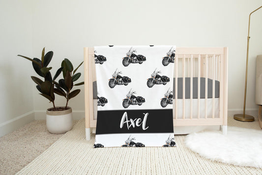 Motorcycle Baby Blanket, Biker Baby B14