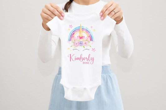 Unicorn Baby Bodysuit, Girl G33