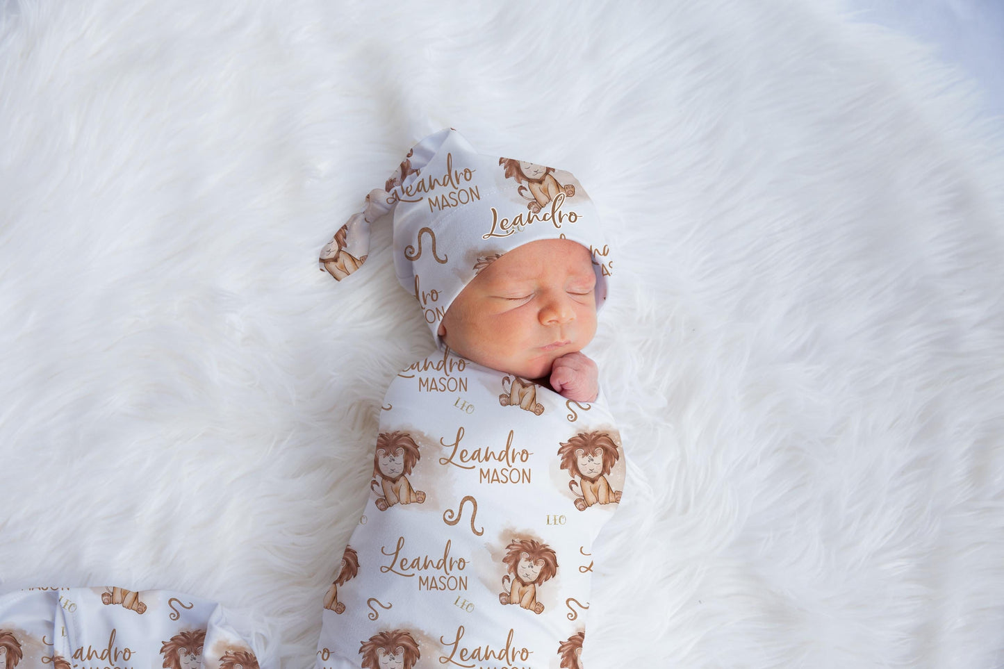 Leo Zodiac Sign Symbol Swaddle Set, Astrological