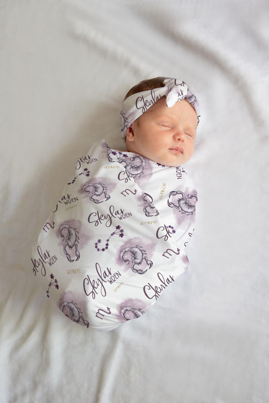 Scorpio Zodiac Sign Symbol Swaddle Set